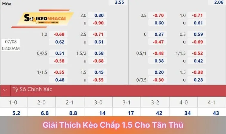  Giải thích kèo chấp 1.5 cho tân thủ