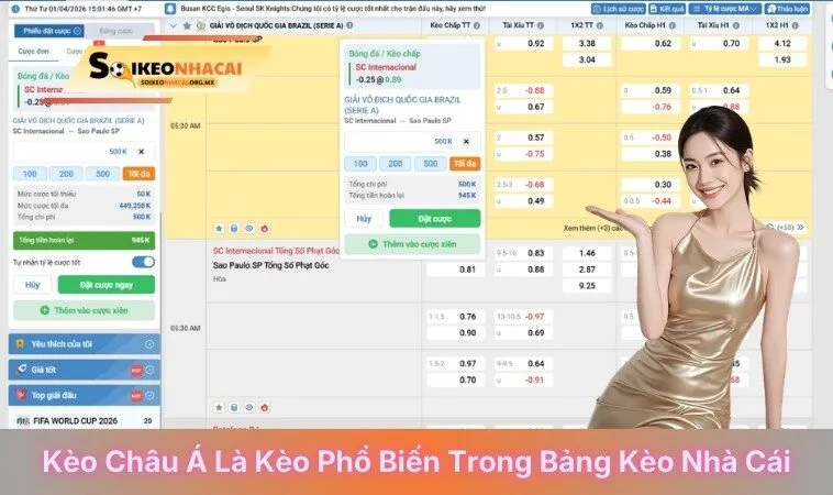 Kèo châu Á là kèo phổ biến trong bảng kèo nhà cái
