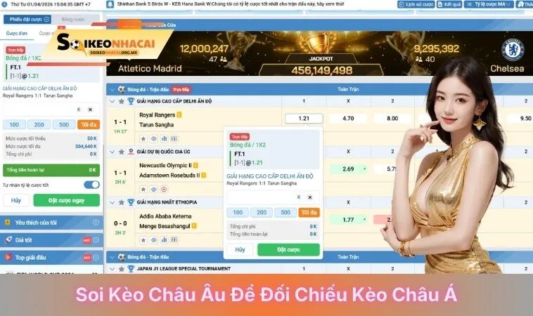 Soi kèo châu Âu để đối chiếu kèo châu Á